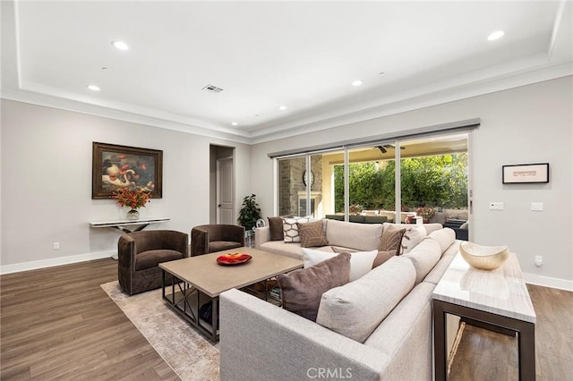 living room featuring hardwood / wood-style flooring