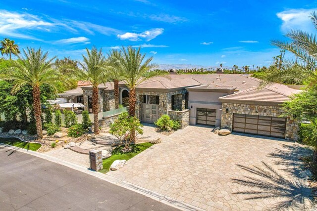 view of front of house with a garage