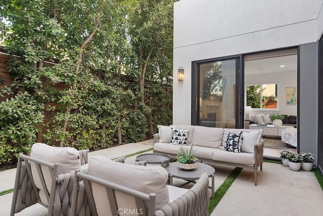 view of patio / terrace featuring an outdoor hangout area