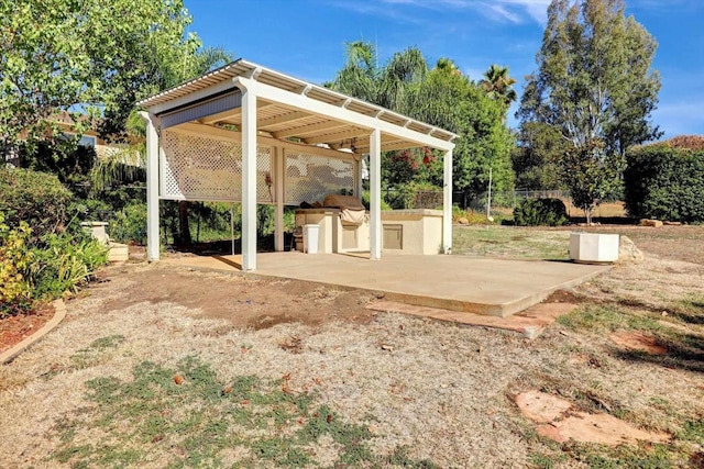 view of patio featuring area for grilling