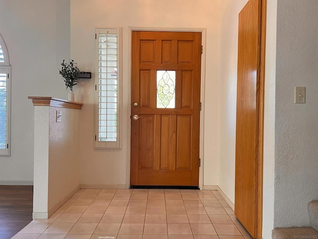 view of tiled entrance foyer