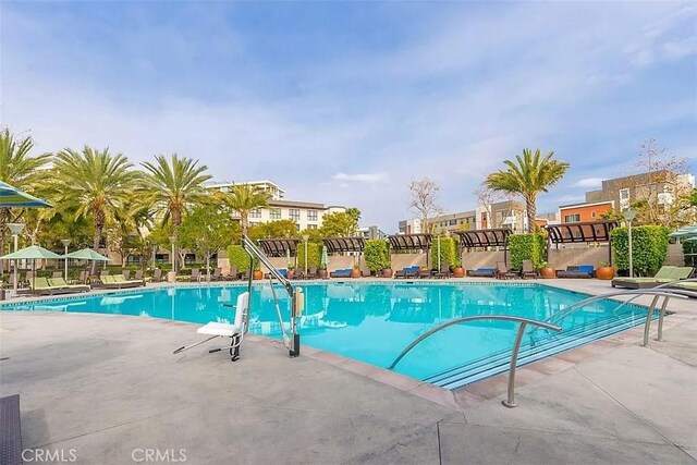 view of pool with a patio