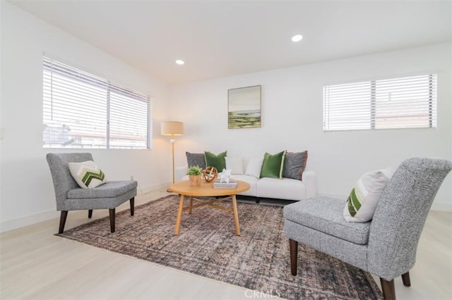 living room with hardwood / wood-style floors