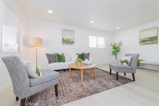 living room featuring light hardwood / wood-style floors