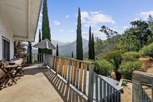 balcony with a mountain view