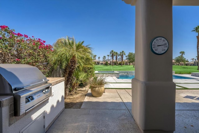 view of patio with grilling area