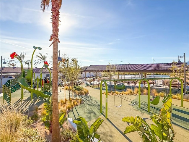 view of community featuring a playground