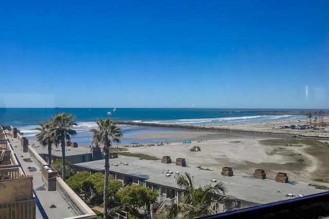 view of water feature featuring a view of the beach