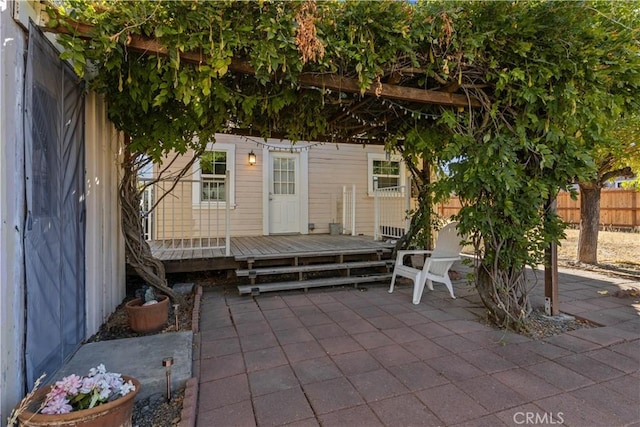 view of patio / terrace with a deck