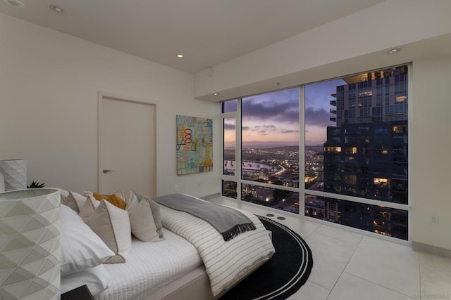 view of tiled bedroom