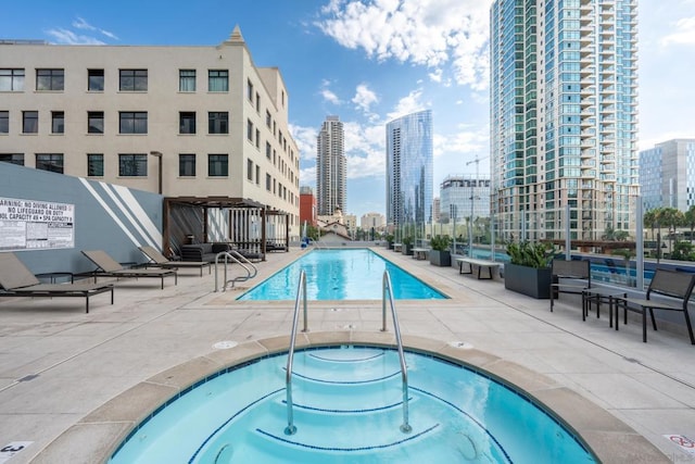 view of pool with a patio