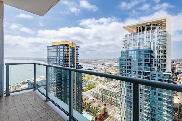 balcony with a water view