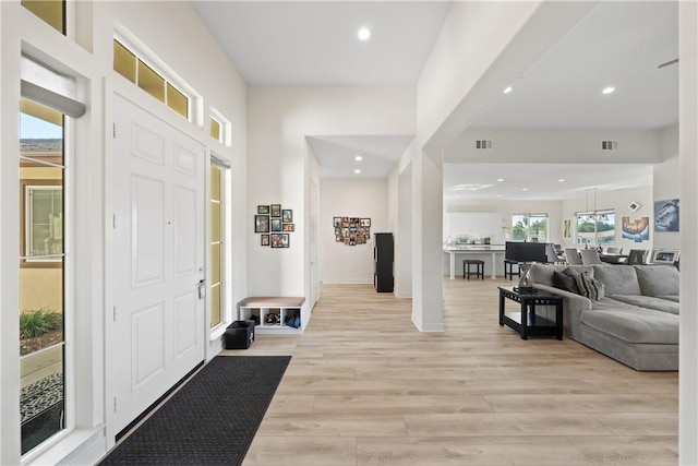 foyer featuring light hardwood / wood-style flooring