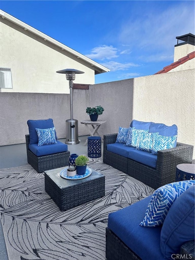 view of patio / terrace featuring an outdoor living space