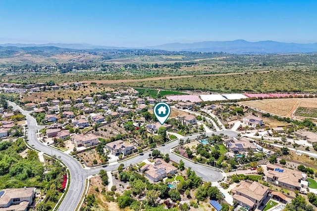 aerial view with a mountain view