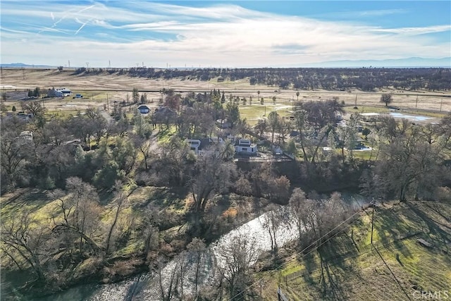 birds eye view of property featuring a rural view