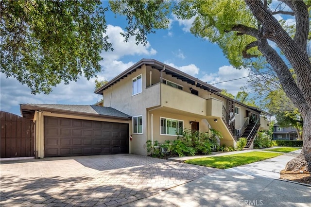 view of front of home with a garage