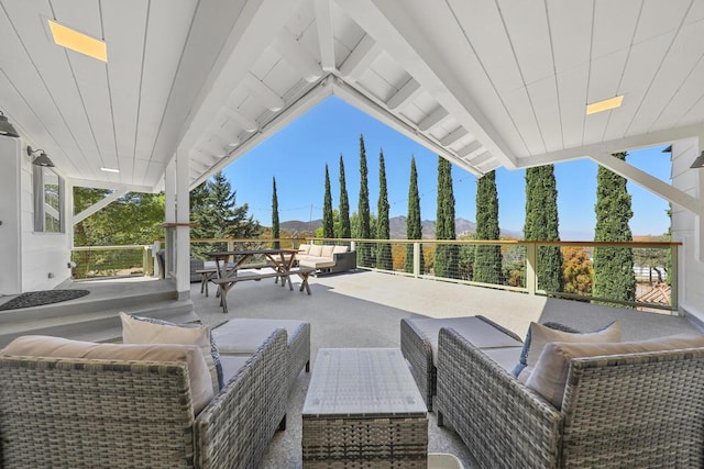 view of patio with an outdoor hangout area