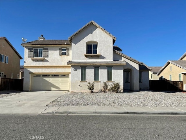 view of front of house with a garage