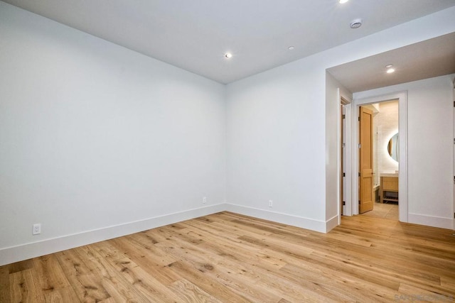 empty room featuring light wood-type flooring