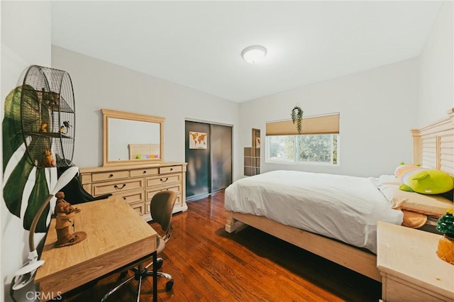 bedroom featuring dark wood-type flooring