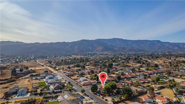 aerial view with a mountain view