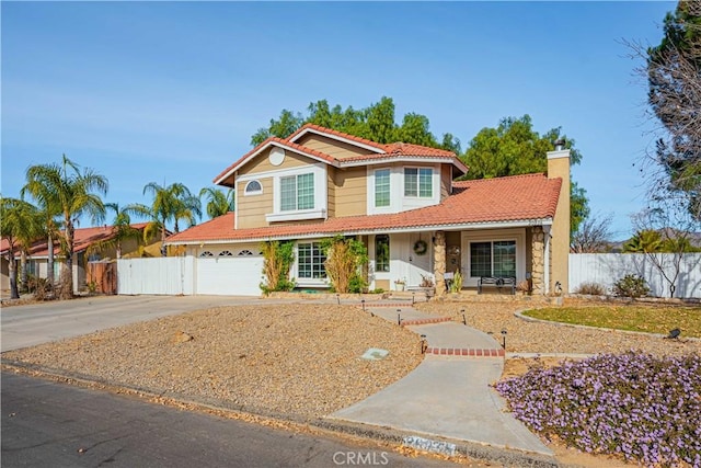 view of front of house with a garage