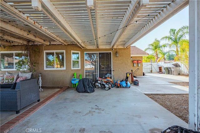 view of patio / terrace featuring a pergola