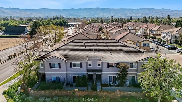 drone / aerial view with a mountain view