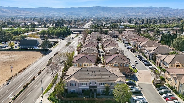 bird's eye view with a mountain view