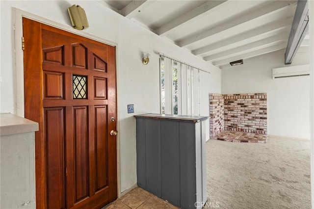 property entrance featuring an AC wall unit