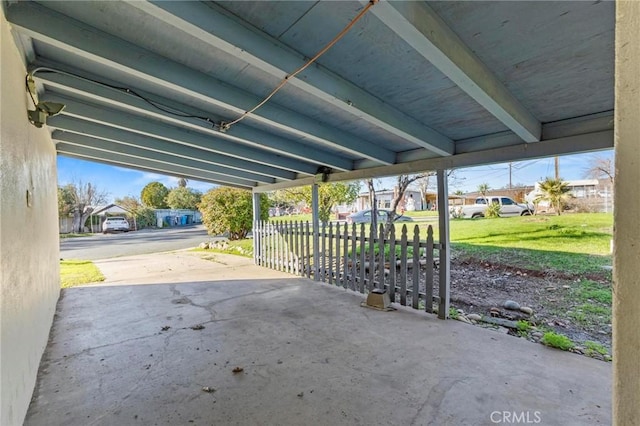 view of garage