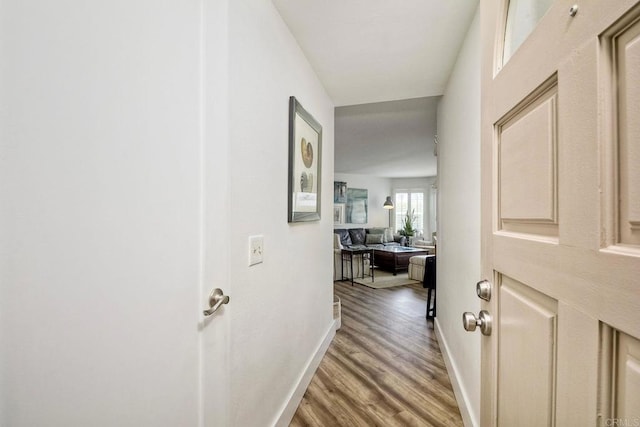 hall featuring hardwood / wood-style flooring