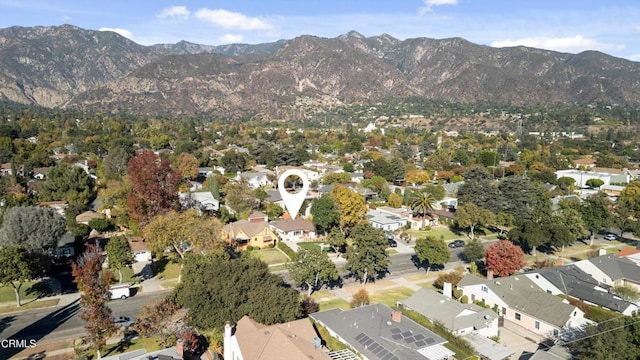 drone / aerial view with a mountain view