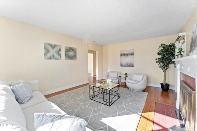 living room with hardwood / wood-style flooring