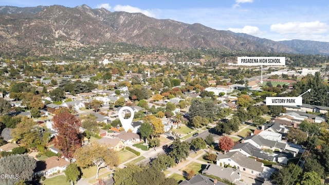 aerial view featuring a mountain view