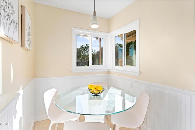 view of tiled dining area