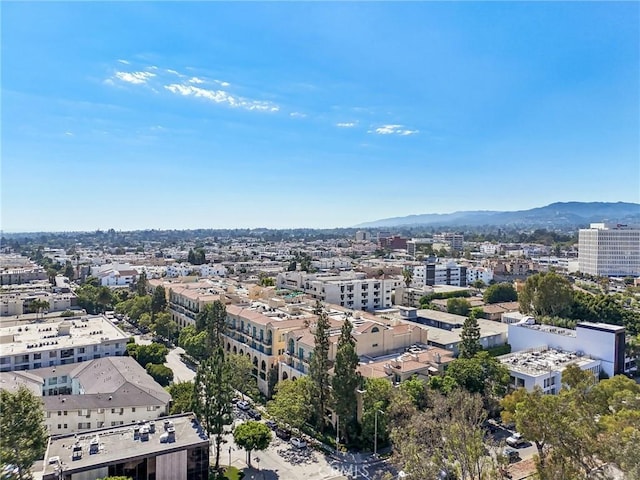 drone / aerial view with a mountain view