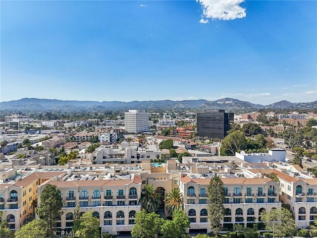 drone / aerial view with a mountain view