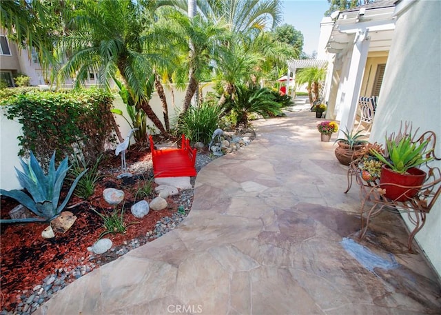 view of patio / terrace featuring a pergola