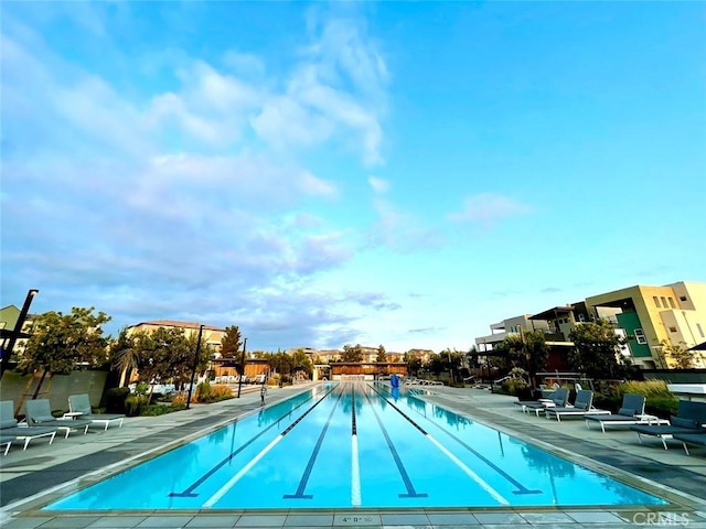 view of pool featuring a patio area