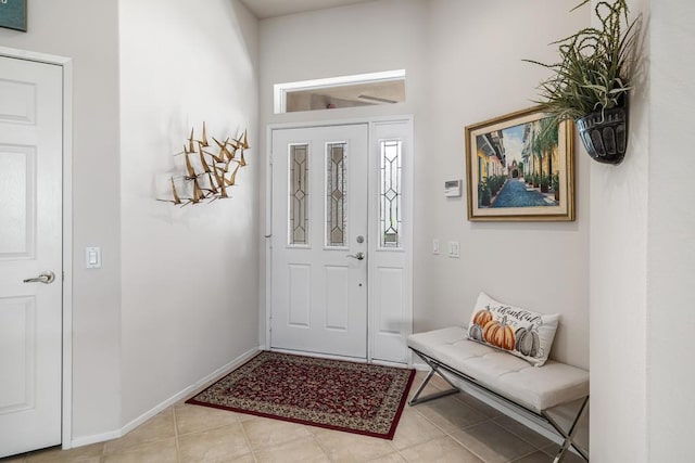 view of tiled entrance foyer