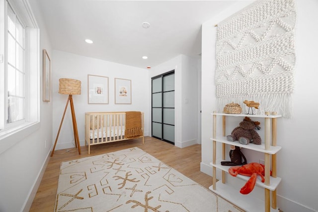 interior space with light hardwood / wood-style flooring