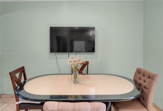 view of tiled dining space