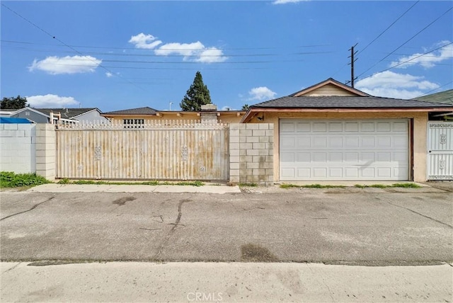 view of garage