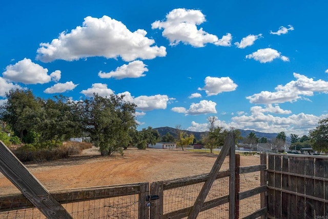 view of yard with a mountain view