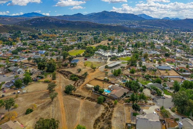 aerial view with a mountain view