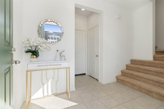 interior space with light tile patterned flooring