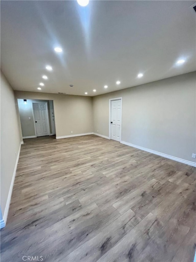 empty room featuring light wood-type flooring