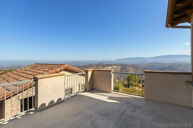 balcony with a mountain view